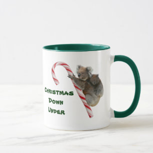 Mum en Joey Koala Candy Cane Kerstmis Mok