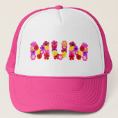 Mum Floral Typographic Design Trucker Pet (Voorkant)