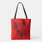Mum Flower Line Tekening Red Grey Black Tas (Achterkant)
