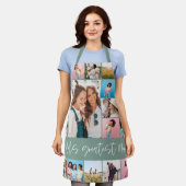 Mum fotocollage moderne typografie eenvoudig groen schort (Gedragen)