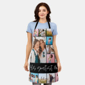 Mum fotocollage moderne typografie eenvoudig zwart schort (Gedragen)