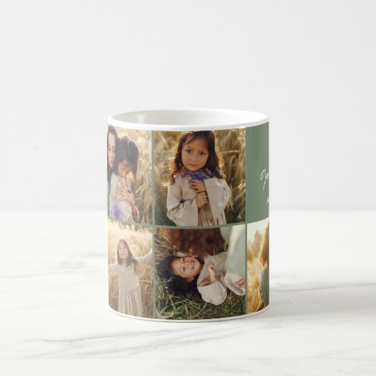 Mum Fotocollage salie groene moderne moederdag Koffiemok (Center)