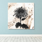 Mum Grandiflora Zwart Canvas Afdruk (Insitu (Houten vloer))