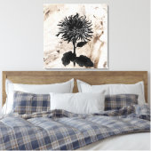 Mum Grandiflora Zwart Canvas Afdruk (Insitu (Slaapkamer))
