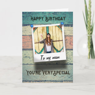 Mum Happy Birthday Instagram Foto Rustiek Hout Kaart