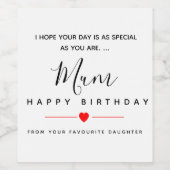 Mum happy two-day to coolste mum wijn etiket (Enkel label)