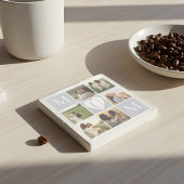 Mum Heart Photo Collage Grid Monogram Keepsake Stenen Onderzetter