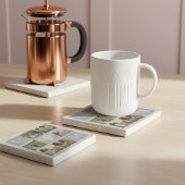 Mum Heart Photo Collage Grid Monogram Keepsake Stenen Onderzetter