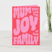 Mum Joy Of The Family Modern Mother's Day Kaart (Voorkant)
