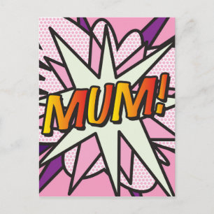 MUM Leuke Retro Stripboek Pop Art Briefkaart