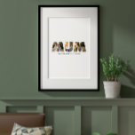 Mum multi foto beste elegante eenvoudige typografi poster<br><div class="desc">Mam 3 foto moderne typografie cadeau. Ideaal voor eigentijdse elegante moederdag,  verjaardagen of kersthuisdecor art print poster geschenken. Modern zwart-wit ontwerp,  kleur kan worden aangepast aan uw decor en stijl.</div>