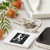 Mum op een looppas van de Acrylzeer belangrijke Ri Sleutelhanger (Voorkant Rechts)