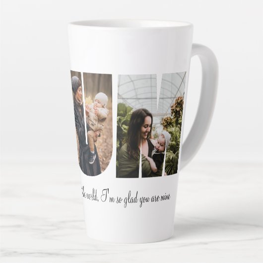 Mum Photo Collage Latte Mok (Rechterhoek)