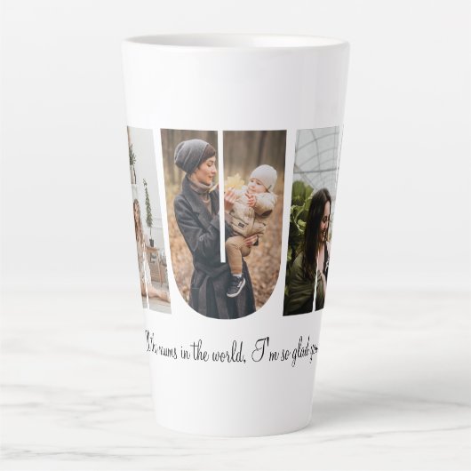 Mum Photo Collage Latte Mok (Voorkant)