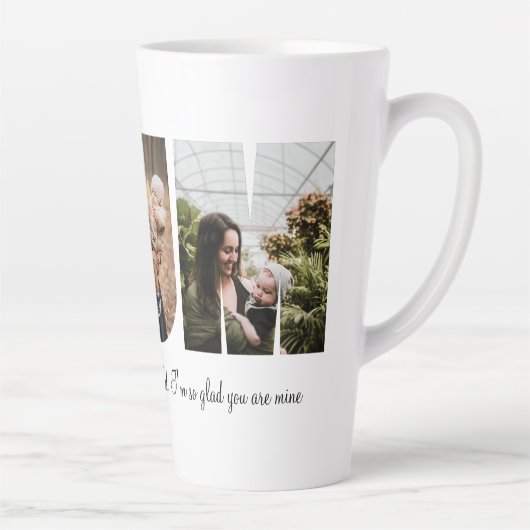 Mum Photo Collage Latte Mok (Rechts)