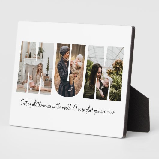 Mum Photo Collage voor Moederdag Fotoplaat (Zijkant)