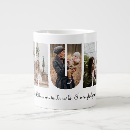 Mum Photo Collage voor Moederdag Grote Koffiekop (Voorkant)
