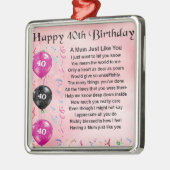 Mum Poem - 40e verjaardag Metalen Ornament (Links)
