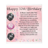 Mum Poem - 50th Birthday Notitieblok (Voorkant)