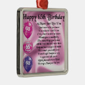 Mum Poem - 65th Birthday Metalen Ornament (Rechts)