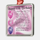 Mum Poem - 65th Birthday Metalen Ornament (Links)