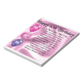 Mum Poem - 65th Birthday Notitieblok (Linkerzijde)