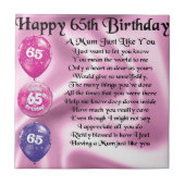 Mum Poem - 65th Birthday Tegeltje (Voorkant)