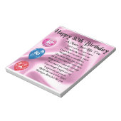 Mum Poem - 80th Birthday Notitieblok (Linkerzijde)