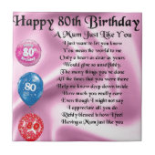 Mum Poem - 80th Birthday Tegeltje (Voorkant)