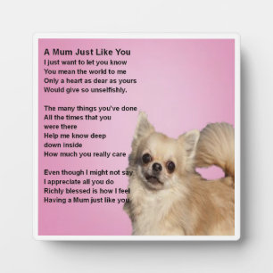 Mum Poem Plaque - Chihuahua Design Fotoplaat