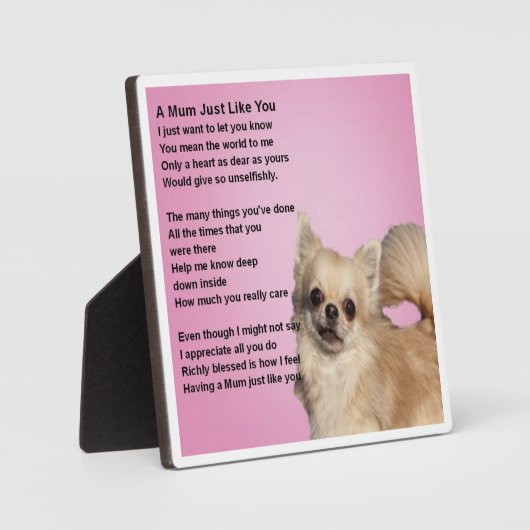 Mum Poem Plaque - Chihuahua Design Fotoplaat (Voorkant)