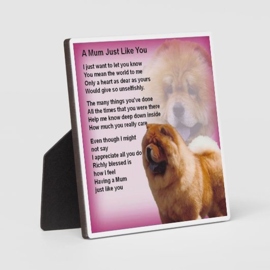 Mum Poem Plaque - Chow Dog Design Fotoplaat (Voorkant)