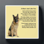 Mum Poem Plaque - German Shepherd Dog Design Fotoplaat<br><div class="desc">Een groot cadeau voor een speciaal moeder die van Duitse herderhonden houdt.</div>