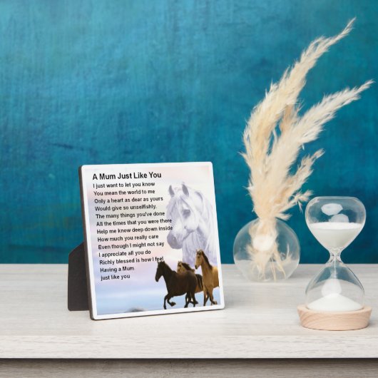 Mum Poem Plaque - Ontwerp van paarden Fotoplaat (Insitu)