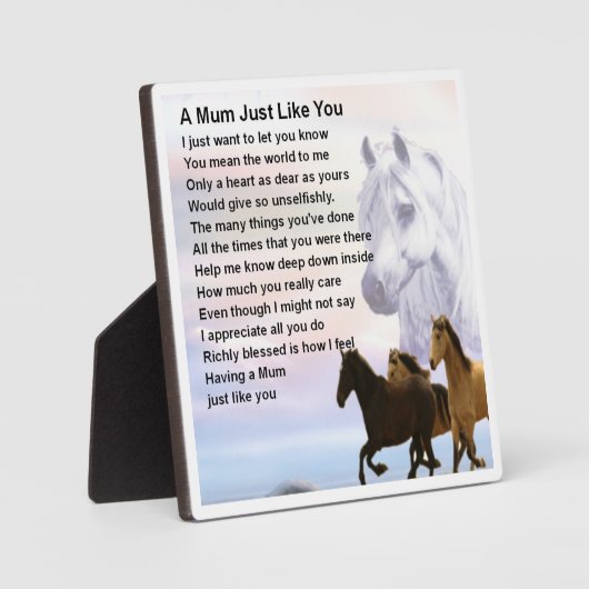 Mum Poem Plaque - Ontwerp van paarden Fotoplaat (Voorkant)