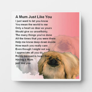 Mum Poem Plaque - Pekingese Dog Design Fotoplaat