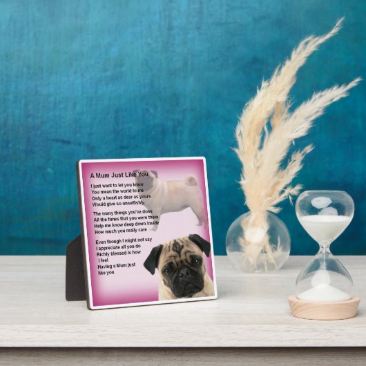 Mum Poem Plaque - Pug Design Fotoplaat (Insitu)