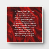 Mum Poem Plaque - Rood zijdeontwerp Fotoplaat (Voorkant)