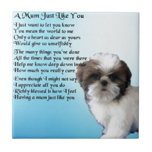 Mum Poem - Shih Tzu Design Tegeltje