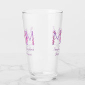 Mum roze orchidee bloemen waterverf aangepaste ber glas (Links)