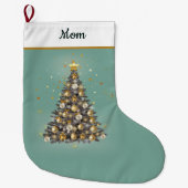 . Mum’s Christmas Stocking – Warm Green Festive Grote Kerstsok (Voorkant)