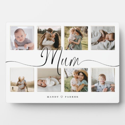 Mum Script Fotocollage Moederdag Keepsake Fotoplaat (voorkant)