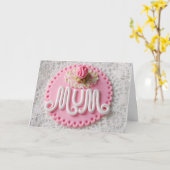 'Mum'  stijl Groeten Kaart (Gele Bloem)