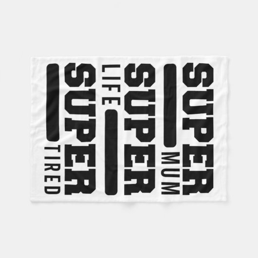 Mum Super Life Super Moe Funny Moederdag Nieuw M Fleece Deken (Voorkant (Horizontaal))