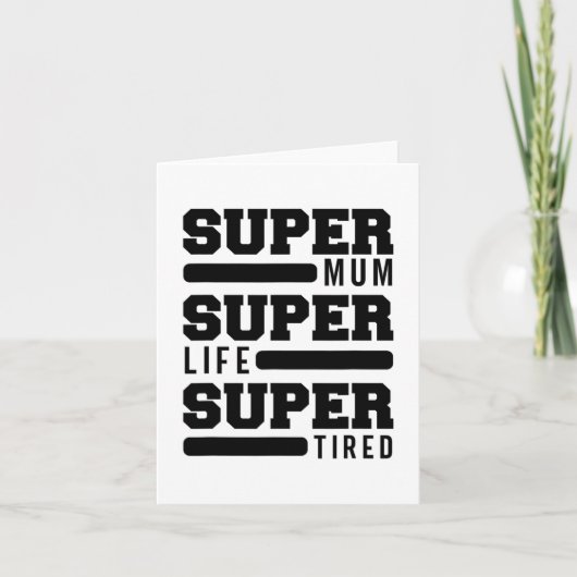 Mum Super Life Super Moe Funny Moederdag Nieuw M Kaart (Voorkant)