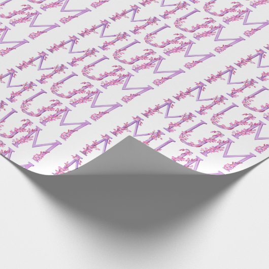 Mum text & orchid waterverf art namaak cadeaupapier (Hoek)