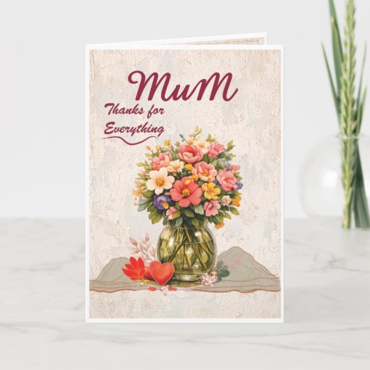 Mum Thanks for Everything Card Kaart (Voorkant)