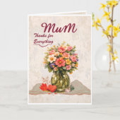Mum Thanks for Everything Card Kaart (Gele Bloem)