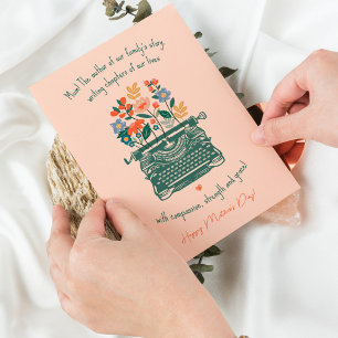 Mum  Typewriter Florals Happy Mothers Day Feestdagen Kaart