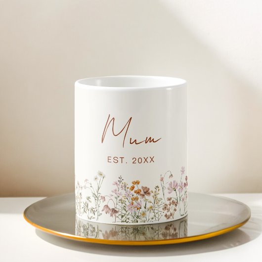 Mum Vastgesteld Wildflower Terracotta Baby shower Koffiemok